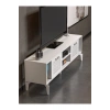 Tv Sehpası Tv Ünitesi Beyaz Gümüş 160 Cm Linya 5043
