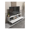 Tv Sehpası Tv Ünitesi Beyaz Gümüş 160 Cm Saraylı 5063