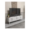 Tv Sehpası Tv Ünitesi Beyaz Gümüş 160 Cm Saraylı 5063