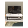 Tv Sehpası Tv Ünitesi Kapaklı Raflı Setro Beyaz