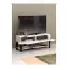 Tv Sehpası Tv Ünitesi Kapaklı Raflı Setro Beyaz