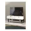 Tv Sehpası Tv Ünitesi Kapaklı Raflı Setro Beyaz