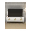 Tv Sehpası Tv Ünitesi Saraylı Beyaz Gold 5062