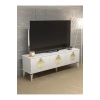 Tv Sehpası Tv Ünitesi Saraylı Beyaz Gold 5062