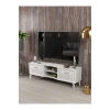 Tv Sehpası Tv Ünitesi Vera Beyaz Çizgili 5053