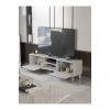 Tv Sehpası Tv Ünitesi Vera Beyaz Gold Çizgili 5052
