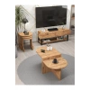 Tv Sehpası Ünitesi Tekli Orta Sehpa 3Lü Zigon Sehpa Set Üç Ürün Atlantik Çam