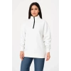 Üç İplik Dık Yaka Yarım Fermuarlı SweatShirt - Beyaz