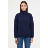 Üç İplik Dık Yaka Yarım Fermuarlı SweatShirt - Lacivert