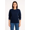 Üç İplik Düz Bisiklet Yaka SweatShirt - Lacivert