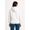 Üç İplik Kapüşonlu Kanguru Çepli SweatShirt Hoodie - Beyaz