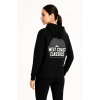 Üç İplik Kapüşonlu Ön Ve Arka Baskılı SweatShirt Hoodie - Siyah