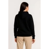 Üç İplik Kapüşonlu Tam Fermuarlı Kanguru Çepli SweatShirt Hoodie - Siyah