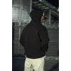 Üç İplik Penye Kapşonlu Basic SweatShirt - Siyah