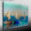 Üç Yelkenli Tekne Yağlıboya Kanvas Tablo 50 x 70