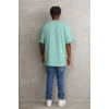 Unisex Baskılı Oversize T-Shirt - Mint Yeşili