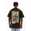 Unisex Baskılı Oversize T-Shirt - Siyah