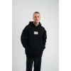 Unisex Kapşonlu Uzun Kol Patchli Nakışlı SweatShirt - Siyah