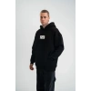Unisex Kapşonlu Uzun Kol Patchli Nakışlı SweatShirt - Siyah