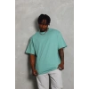 Unisex Oversize Düz Bisiklet Yaka T-Shirt - Mint Yeşili