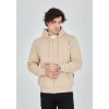 Unisex Tam Fermuarlı Kapşonlu  SweatShirt - Bej