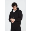 Unisex Tam Fermuarlı Kapşonlu  SweatShirt - Siyah