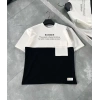 Unisex Torba Cep Detaylı  Parçalı T-Shirt - Siyah