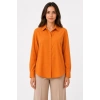 Uzun Kol Gömlek Düğmeli Klasik Yaka Günlük Ve Ofis Şıklığına Uygun - Turuncu
