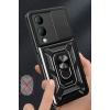 Vivo Y17S Kılıf Pars Lens Yüzüklü Silikon - Gümüş