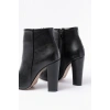 VRT-4801 Siyah Yüksek Kalın Topuklu Fermuarlı Kadın Bot
