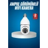 Wifi Güvenlik Kamerası Çift kameralı Ampule Takılabilir Sensörlü
