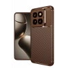 Xiaomi Mi 14T Pro Kılıf Auto Focus Karbon Kapak - Kahverengi