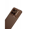 Xiaomi Mi 14T Pro Kılıf Auto Focus Karbon Kapak - Kahverengi