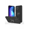 Xiaomi Poco F3 Kılıf Elit Yüzüklü Kapak - Siyah