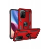 Xiaomi Poco F3 Kılıf Sofya Yüzüklü Silikon Kapak - Kırmızı