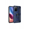 Xiaomi Poco F3 Kılıf Sofya Yüzüklü Silikon Kapak - Lacivert
