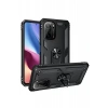 Xiaomi Poco F3 Kılıf Sofya Yüzüklü Silikon Kapak - Siyah