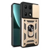 Xiaomi Poco M6 Pro 4G Kılıf Pars Lens Yüzüklü Silikon - Gold