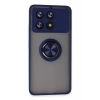 Xiaomi Poco X6 Pro Kılıf Montreal Yüzüklü Silikon Kapak - Lacivert