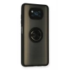 Xiaomi Pocophone X3 Kılıf Montreal Yüzüklü Silikon Kapak - Siyah