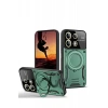 Xiaomi Redmi 13 4G Kılıf Joy Lens Standlı Kapak - Koyu Yeşil