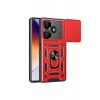 Xiaomi Redmi 13 4G Kılıf Pars Lens Yüzüklü Silikon - Kırmızı