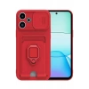 Xiaomi Redmi 13 4G Kılıf Zuma Kartvizitli Yüzüklü Silikon - Kırmızı