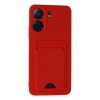 Xiaomi Redmi 13C Kılıf Kelvin Kartvizitli Silikon - Kırmızı