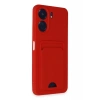 Xiaomi Redmi 13C Kılıf Kelvin Kartvizitli Silikon - Kırmızı