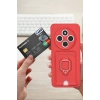 Xiaomi Redmi 14C Kılıf Zuma Kartvizitli Yüzüklü Silikon - Pembe