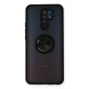 Xiaomi Redmi 9 Kılıf Montreal Yüzüklü Silikon Kapak - Siyah