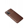 Xiaomi Redmi 9T Kılıf Auto Focus Karbon Kapak - Kahverengi