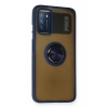 Xiaomi Redmi 9T Kılıf Montreal Yüzüklü Silikon Kapak - Lacivert