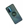 Xiaomi Redmi K40 Kılıf Montreal Yüzüklü Silikon Kapak - Yeşil
